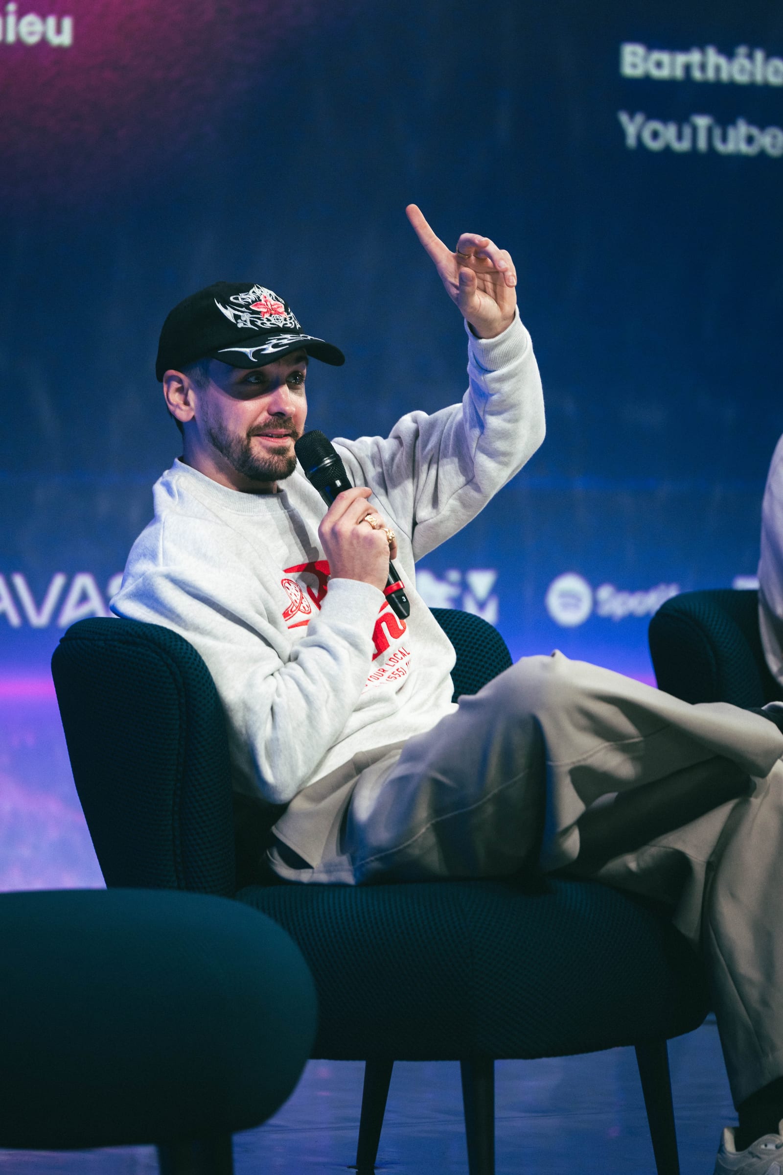 Speaker making a point on the Master Stage